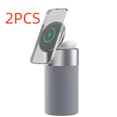 3 In 1 Multi-Function IPhone And AirPods Wireless Charger Portable Bluetooth Speaker With Touch Lamp For Home And Office