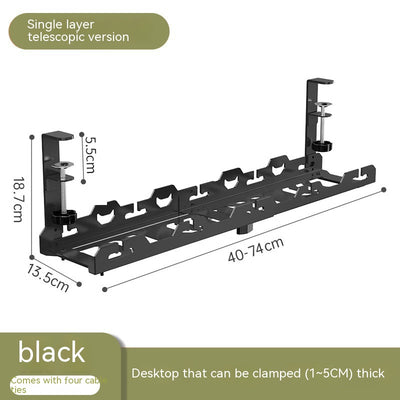 Punch-free Carbon Steel Under Desk Cable Management Rack